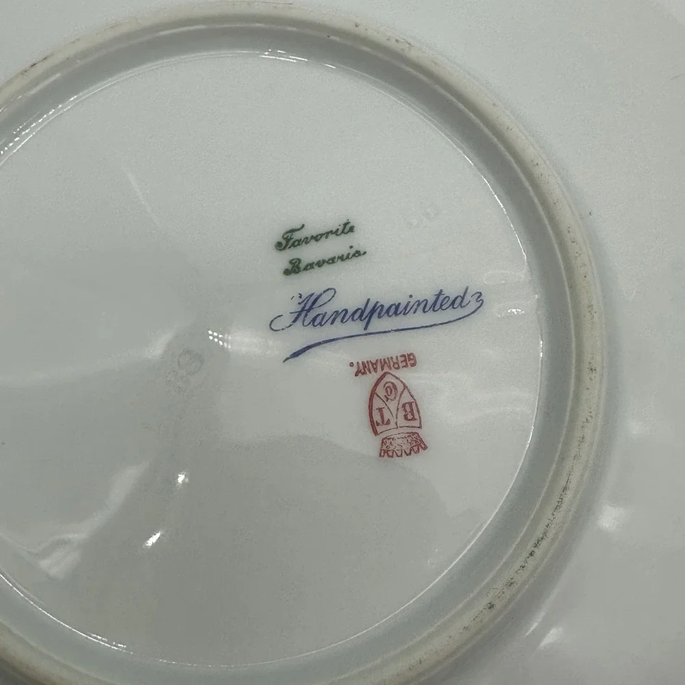 Favorite Bavaria Hand Painted Nappy Dish Grapes Signed Mitsoakis B&Co Germany 6